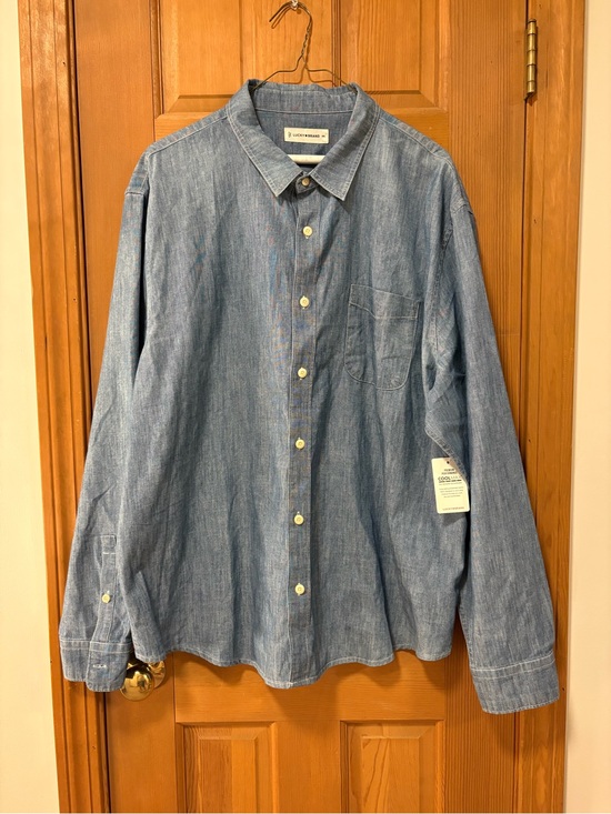 Lucky Brand Other - NWT Lucky Brand CoolMax Men's Light Blue Chambray Button-Down Shirt Size XXL